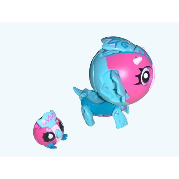 Zoobles Mama Triceratops #384 With Habitat and Baby - Picture 5 of 9